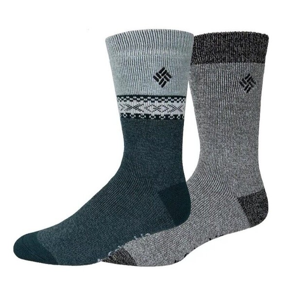 Columbia Thermal Crew Socks Cushioned Sole Cold Days Warm Comfort Men's Sz 6-12 - Picture 1 of 5